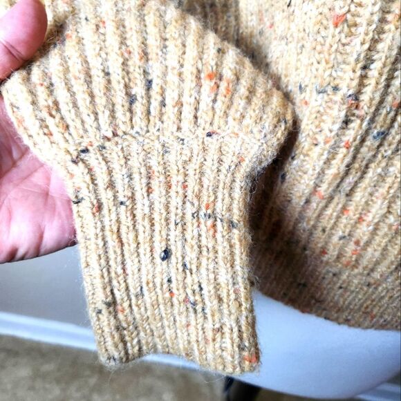 French Connection Natalya Ribbed Wool Blend Sweater Tan Size XS - Picture 6 of 8